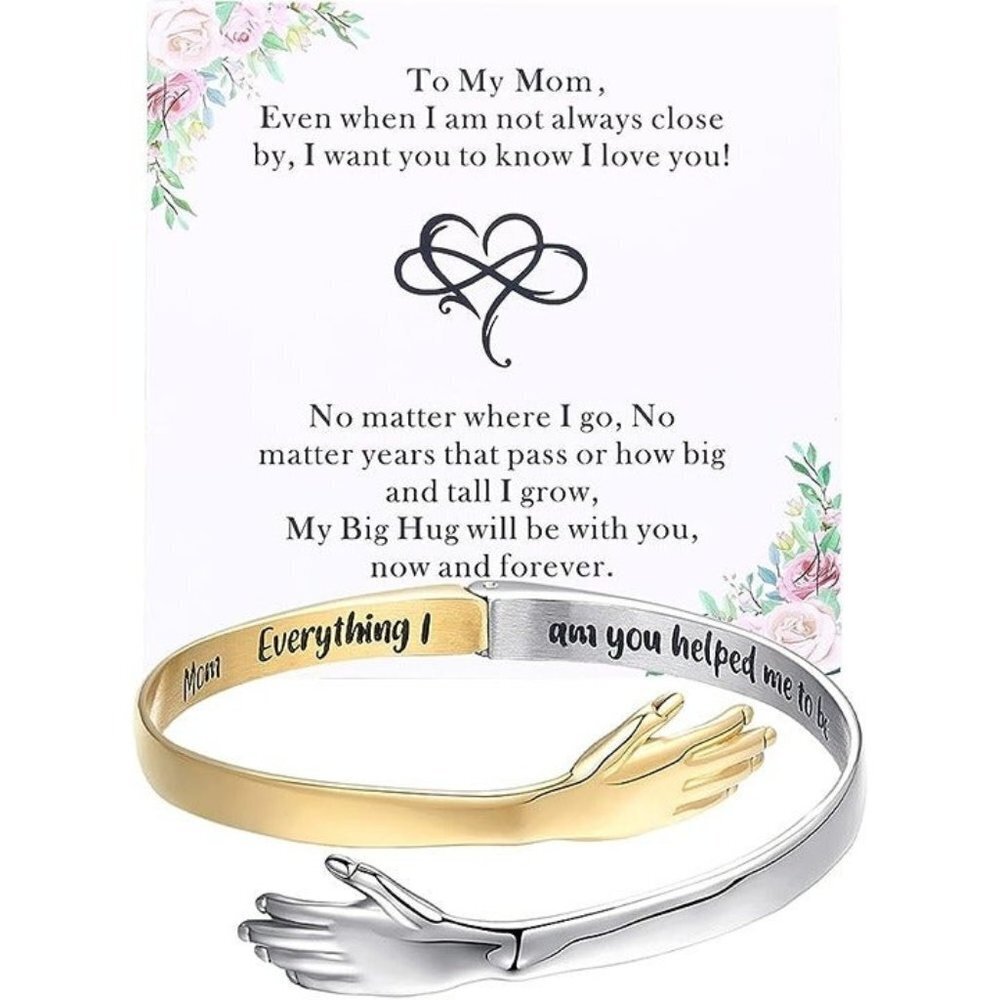 Hug Bracelet Gifts for Women Best Friend Female Unique "Mom Everything I Am"